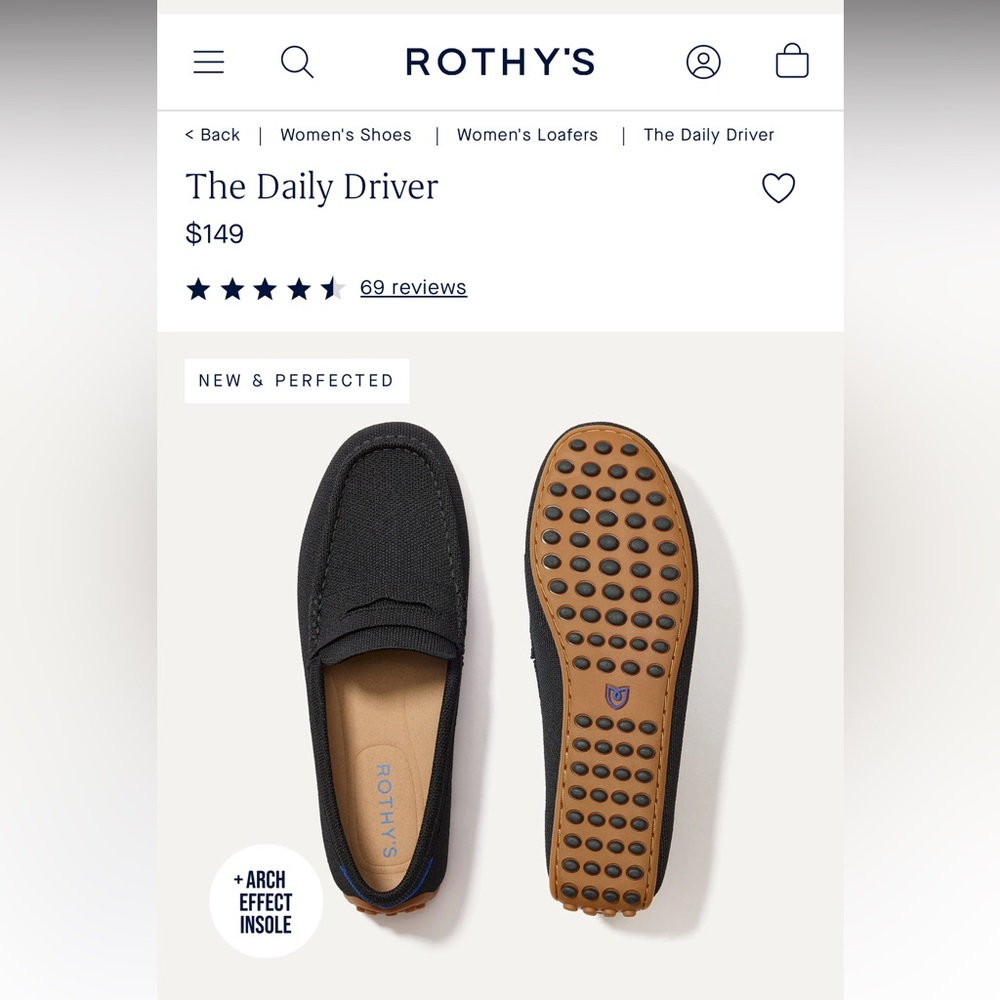 Rothy's Black and Brown Loafers